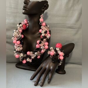 Handmade Wire-wrapped Bead & Gemstone Jewelry set